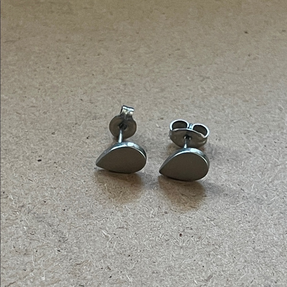 Silver Teardrop Stud Earrings